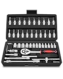 AwmnSrman Knarrenkasten 46 tlg, Ratschenschlüssel Knarrenkasten Set mit...