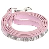 Milisten PU Hunde Leine mit Strass Bunte Verstellbare Leine für Katzen und...