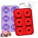 Donuts Backform 2Pcs - Silikon Donut Form + 15 Spritzbeutel - Ideal für...