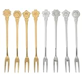 DECHOUS 8 Stück Teiliges Dessertgabel Rostfreiem Edelstahl mit Floralen...