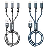 GIANAC Multi USB Kabel [2Stück 1.2M] ladekabel 3 in 1 schnellladekabel...