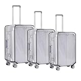 3 Stück Transparente Koffer Abdeckungen, 20+24+28 Zoll Kofferschutzhülle...