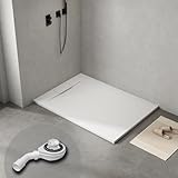 WITEN&NOCK Duschwanne 140x100 cm SMC Brausewanne weiß Steinoptik...