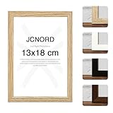 JCNORD MDF Eichenfarbener Holz Bilderrahmen 13x18 cm mit bruchsicherem...