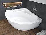 BADLAND Eckbadewanne Eckwanne Standard 140x140 mit Acrylschürze, Füßen...