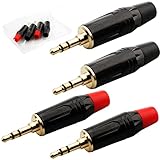 RUNCCI-YUN 4Pcs Klinkenstecker 3.5 Löten Stereo,3,5-mm-Stereo-Stecker,Trs...