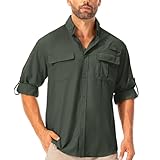 Asfixiado Hemd Herren Safari UPF50+ UV Schutz Wanderhemd Herren Langarm...