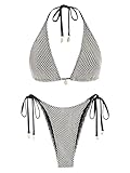 ZAFUL Damen-Bikini-Set mit Punktemuster, hoher Schnitt, gekreuzt,...