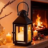 Laterne Schwarz Metall, Metall Laternen, 10*9,2*21,5cm Wetterfest Laternen...