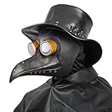 CreepyParty Pest Doktor Maske Schwarz Niet Lange Nase Vogelschnabel...
