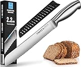 Walfos Brotmesser, Edelstahl-Brotmesser mit Wellenschliff, Ultrascharf,...