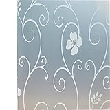 Sichtschutzfolie, mattiert, Blumenmotiv, Badezimmer, Tür, Glas,...