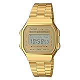 Casio Collection Unisex Retro Armbanduhr A168WG-9EF, Gold/Gold/Grau,...