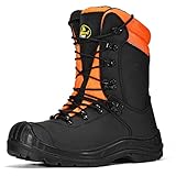 SAFETOE Sicherheits-Kettensäge Schnittschutzstiefel Klasse 1 mit echter...