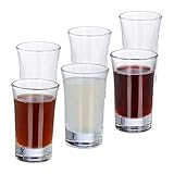 Relaxdays 6er Set Schnapsgläser, Pinnchen aus Glas, 4 cl, für Liköre,...
