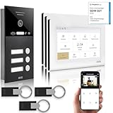 GVS - IP Video Türsprechanlage 3 Familienhaus mit Türöffner (RFID), HD...