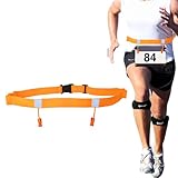 Triathlon Startnummernband,Laufgürtel mit Nummernhalter, 6 Ring Running...