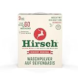 Hirsch Waschpulver mit Kernseife 3kg – Hautschonendes Vollwaschmittel...