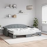 Owoxanthellate Ausziehbares Tagesbett Hellgrau 80x200 cm Stoff Schlafsofa...
