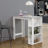 [en.casa] Bartisch mit integrierter Hausbar 120x60x106cm Tresentisch mit 3...