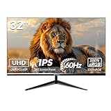 CRUA 32 Zoll IPS Gaming Monitor, UHD (3840 * 2160P) 4K 60HZ IPS 100% sRGB...