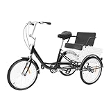 Kazafa 20' Zoll Dreirad Schwarz Dreirädriges Fahrrad Hochcarbonstahl City...