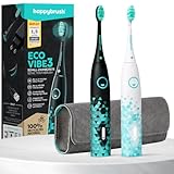 happybrush® Schallzahnbürste Doppelpack inkl. Reiseetui | Eco VIBE 3...