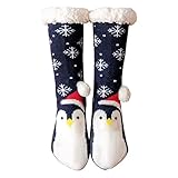 ZAKASA Damen Hüttensocken Wintersocken Haussocken: Warme Dicke Socken mit...