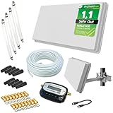 Selfsat H30D4+ Sat Flachantenne Quad mit Fensterhalterung + Sat-Finder +...