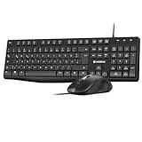 KOORUI Tastatur und Maus,Maus Tastatur Set Deutsches Layout QWERTZ mit 12...