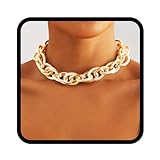 Handcess Boho Chunky Choker Halskette Gold Cuba Link Halsketten Punk...