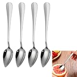 4 Stück Grapefruitlöffel Edelstahl Obstutensilien Set mit Wellenschliff...