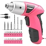 Hi-Spec Akkuschrauber klein in Pink Rosa mit wiederaufladbarem 3.6-V-Akku...