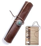 Angus Stoke Messertasche Leder – 7-Fach-Premium Büffelleder...