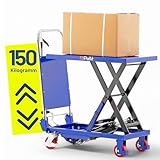 Pallit Hubtischwagen klappbar mit Fußpumpe 150kg Tragkraft & 740mm...