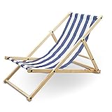 BITUXX Liegestuhl Sonnenliege Gartenliege Holzliege Strandliegestuhl Holz...