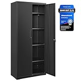 SONGMICS Aktenschrank, Mehrzweckschrank, Stahl-Aufbewahrungsschrank, 5...