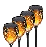 Solarlampen für Außen Garten, 4Stück Groß Solar Fackeln für Draußen...