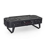 Meateor faltbarer Gasgrill, mit Tragetasche, 2 regelbare Grillbereiche,...