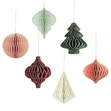 AOBKIAT Weihnachten Dekorationen,6 Stück Papier Ornamente mit...