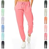 Light & Shade Damen Soft Touch Loungewear Jogginghose Jogger, Rosa, XL