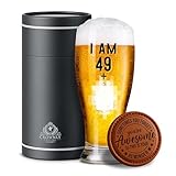 CROWNLY CRYSTAL® Bierglas mit Gravur Personalisiertes Geschenk zum 50...