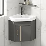 Kompaktes Eckwaschbecken für Badezimmer, Wandmontage, Waschtisch mit...
