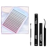 Cluster Wimpernverlängerung Set, 240 Stück D Curl Cluster Wimpern...