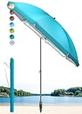 4smile Sonnenschirm Strand SunnyJoy, Türkis - UPF 50+ Strandschirm Ø 180...