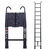 Verlängerbare Leiter mit 3,2 m und Haken, stabilere Dachbodenleiter,...