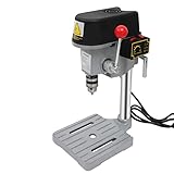 Qussse Tischbohrmaschine, 340W Säulenbohrmaschine Mini-Bohrmaschine...