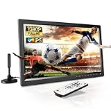 DESOBRY Camping TV 15,6 Zoll Tragbarer Fernseher mit 3000mAh Akku, DVB-T2...