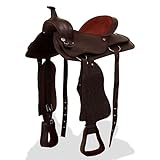 vidaXL Westernsattel Halfter Brustblatt Echtleder 17' Braun Pferd Sattel...