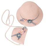 Strohhut und Kleine Tasche Set Mädchen Kinder Sommer Sonnenhut mit...